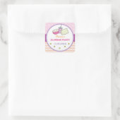 スランバーパーティー誕生日スリープオーバーステッカーラベル スクエアシール (バッグ)