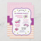 スランバーパーティー誕生日スリープオーバーPJパジャマ招待状 招待状 (正面/裏面)