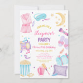 スランバーパーティー誕生日招待状 招待状 (正面)