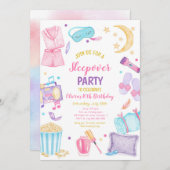 スランバーパーティー誕生日招待状 招待状 (正面/裏面)