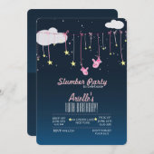 スランバーパーティー誕生日招待状 招待状 (正面/裏面)