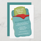 スランバーパーティー誕生日招待 招待状 (正面/裏面)