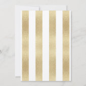 スランバーパーティー金ゴールドストライプグリッター誕生日パーティー 招待状 (裏面)