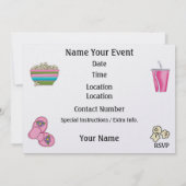 スランバーパーティー/スリープオーバー – SRF 招待状 (裏面)