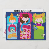 スランバーパーティー/スリープオーバー – SRF 招待状 (正面/裏面)