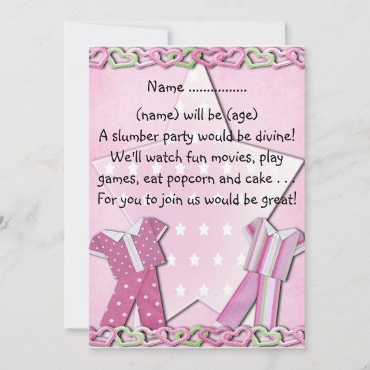 スランバーパーティー-招待状 招待状 (正面)