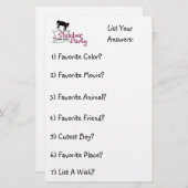 スランバー・パーティーのおもしろいのリスト2 便箋 (正面/裏面)