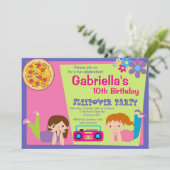 スランバー・パーティーのおもしろいの誕生日の招待状 招待状 (スタンド正面)