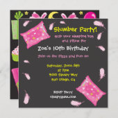 スランバー・パーティーのピローファイトの招待状 招待状 (正面/裏面)