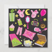 スランバー・パーティーのピローファイトの招待状 招待状 (裏面)