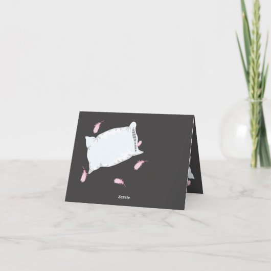 スランバー・パーティーのピローファイトの誕生日はノート感謝していしています サンキューカード (裏面)