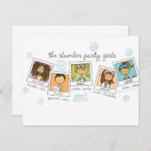 スランバー・パーティーの女の子 招待状 (正面/裏面)