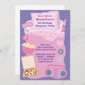 スランバー・パーティーの誕生日の招待状 招待状 (正面/裏面)