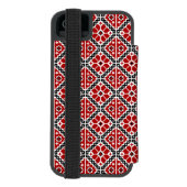 スラヴの民族刺繍、バルカン伝統 INCIPIO iPhoneウォレットケース (フォリオ裏面)
