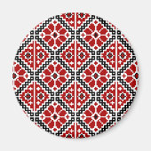 スラヴ民族の刺繍, バルカン伝統 マグネット (正面)
