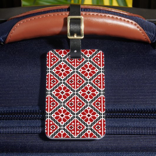スラヴ民族の刺繍, バルカン伝統 ラゲッジタグ (正面インサイチュ2)