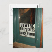 スリとルースの女性に気を付ける ポストカード (正面/裏面)