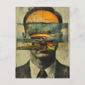 スリアルチーズバーガーパーソンシティウォーター抽象芸術 ポストカード (正面)