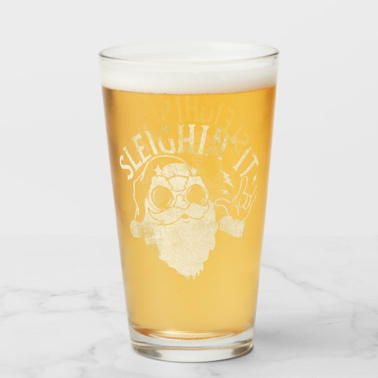 スリインイットおもしろいサンタスリハイクリスマス タンブラーグラス (ドリンク正面)