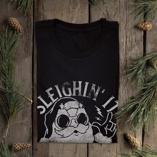 スリインイットおもしろいサンタスリハイクリスマス Tシャツ