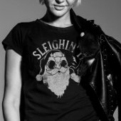 スリインイットおもしろいサンタスリハイクリスマス Tシャツ