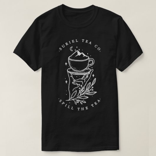 スリエルズティーがお茶をこぼす Tシャツ (デザイン正面)