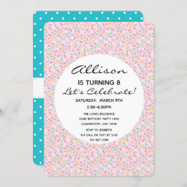 スリクルカップケーキガールお誕生日ケーキ 招待状