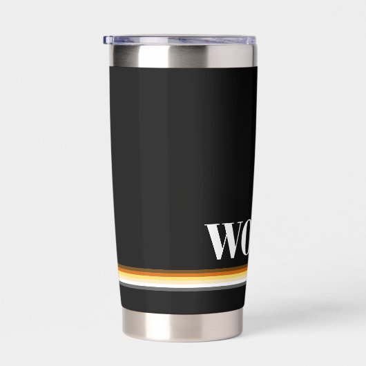 スリクールックとエレガントゲイベアプライド国旗woof 保温保冷タンブラー (右面)