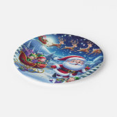 スリグと小妖精や小人クリスマスと陽気なサンタ ペーパープレート (アングル)