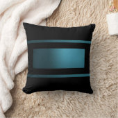 スリコンテンポラリーックティール(緑がかった色)3ストライプの/ブラック枕 クッション (ブランケット)