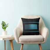 スリコンテンポラリーックティール(緑がかった色)3ストライプの/ブラック枕 クッション (椅子)