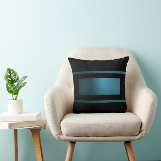 スリコンテンポラリーックティール(緑がかった色)3ストライプの/ブラック枕 クッション (椅子)