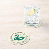 スリザリン™グリーンスネークハウスプライドバッジ ラウンドペーパーコースター (インサイチュ)