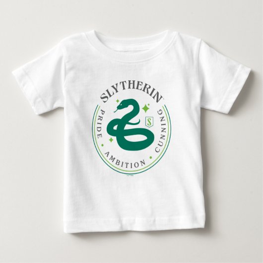 スリザリン™ グリーン・スネーク・ハウス・プライド・バッジ ベビーTシャツ (正面)