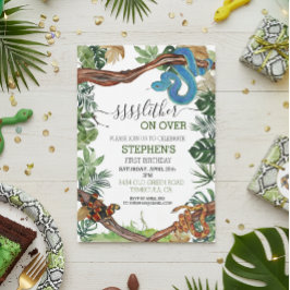 スリザーオンスネーク爬虫類愛誕生日 招待状