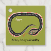 スリザースネークキッズバースデーパーティギフトラベル フェイバータグ (正面)