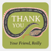 スリザースネークキッドの誕生日パーティーシール スクエアシール (正面)