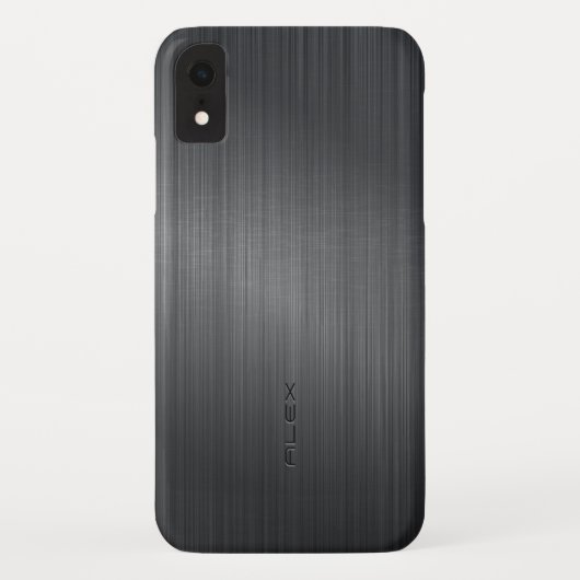 スリックなダークグレーのメタリック背景 Case-Mate iPhoneケース (裏面)