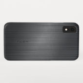 スリックなダークグレーのメタリック背景 Case-Mate iPhoneケース (裏面(横))