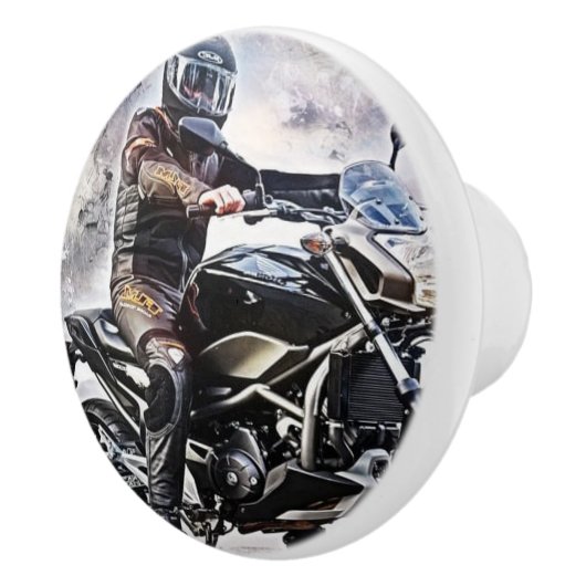 スリックオートバイダートバイクバイクもしくは自転車に乗る人 セラミックノブ (右)