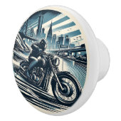 スリックオートバイブルーダートバイクバイクもしくは自転車に乗る人 セラミックノブ (右)