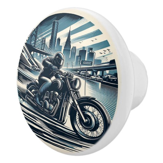 スリックオートバイブルーダートバイクバイクもしくは自転車に乗る人 セラミックノブ (右)