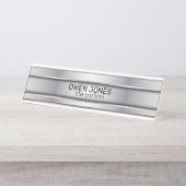 スリックグレーメタル デスクネームプレート (正面)