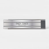 スリックグレーメタル デスクネームプレート (正面)