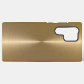 スリックフェイク金ゴールドメタリックステンレス鋼の外観 SAMSUNG GALAXYケース (裏面横)