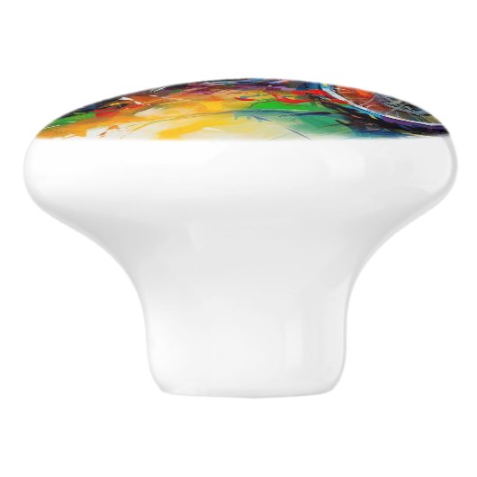 スリックレインボーオートバイダートバイクバイクもしくは自転車に乗る人 セラミックノブ (側面)