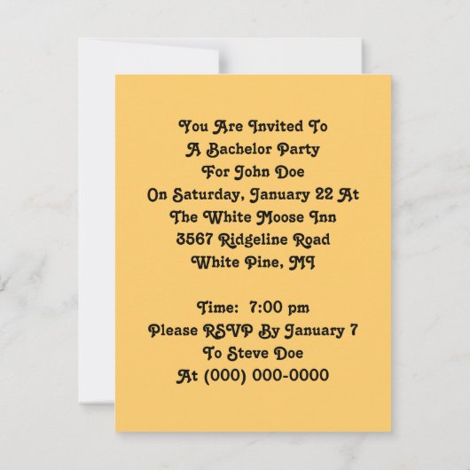 スリック ダッパー スナッパー 〜 結婚式前最後の夜の誘惑 招待状 (裏面)