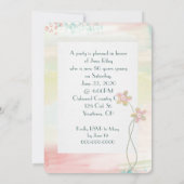 スリットコーナーフレーム付き水彩誕生日パーティー 招待状 (裏面)