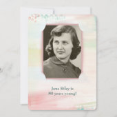 スリットコーナーフレーム付き水彩誕生日パーティー 招待状 (正面)