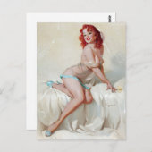 スリッパで赤頭ピンアップ ポストカード (正面/裏面)